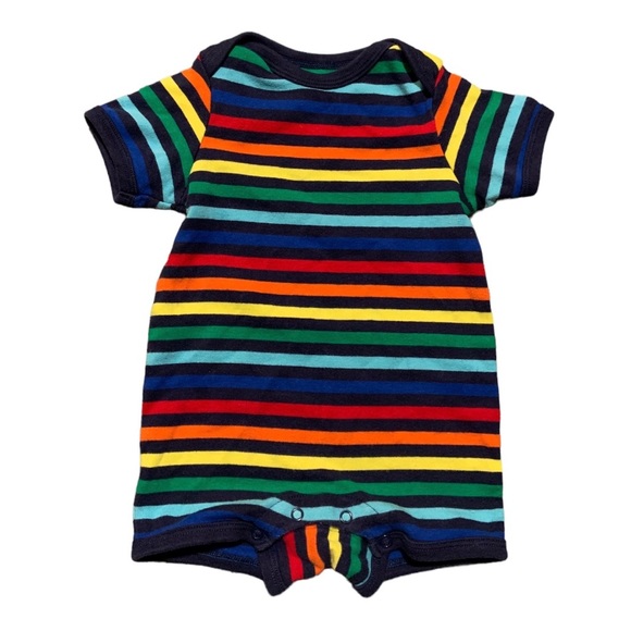 Primary Other - Primary Rainbow Striped Romper 6-9mo